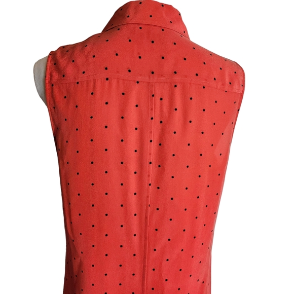 Equipment Femme Lucida Hibiscus Red 100% Silk Shirt Dress Size Medium Star Print - Picture 7 of 16